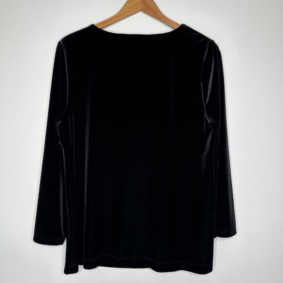 Chicos Black Velvet Cowl Neck Top XL - Picture 2 of 10